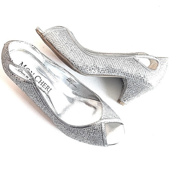 Silver Sparkle Embellished “NANCY” Heels! - Picture 1 of 4